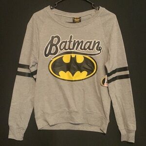NEW Women's Long Sleeve Batman Logo Sweatshirt Juniors Size Small (3-5) NWT